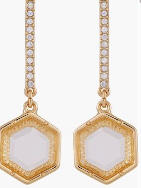 Vince Camuto Gold Tone Resin Stone Drop Earrings